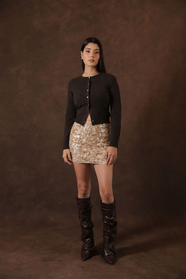 Cárdigan Tejido Gris Oscuro